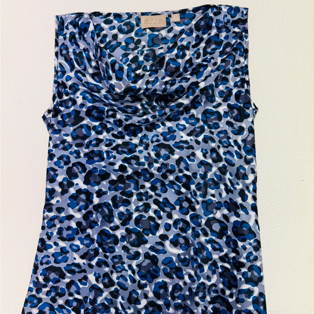 Zara Blue Leopard Print Tank Top